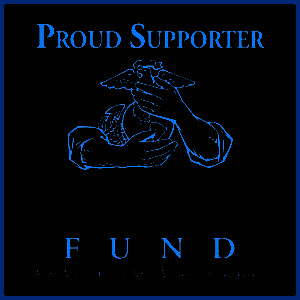 Proud supporter fund logo with hands.